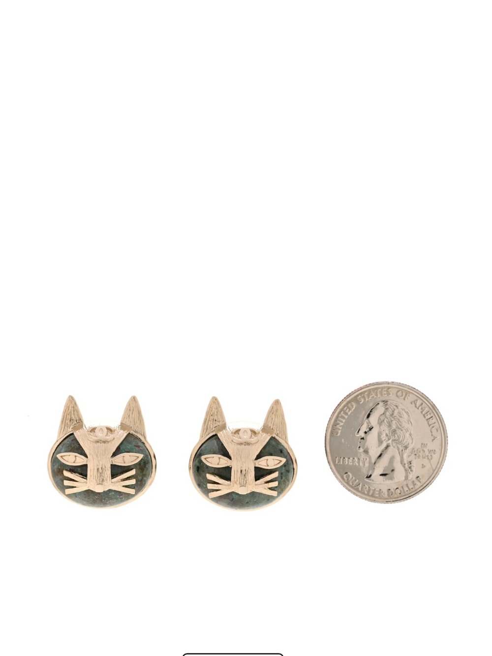 😻 ChaneI Egypt Cat Face Stud Letter Logo Earrings